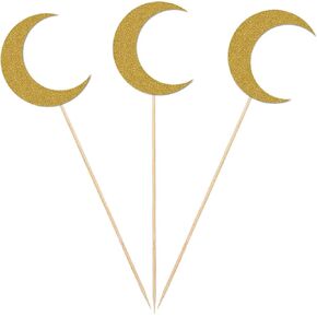 Moon Centerpiece Sticks, 12-Pack Table Topper Double-sided Birthday Baby Shower Party Decorations