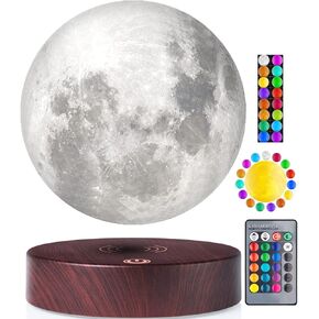 VGAzer Levitating Moon Lamp, 16 Colors 20 Models Floating Moon Lamp,Floating and Spinning in Air Freely with Adjustable Bightness Moon Night Light for Unique Gifts,Room Decor,Office Desk Tech Toys