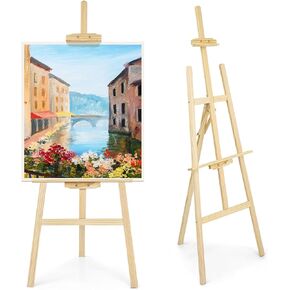 1Pcs Wooden Easel for Painting-Adjustable Easel Stand for Painting and Canvas, Holds Up to 42", Lightweight Pine Art Easel Stand, Large Easel for Painting for Beginners, and Artists