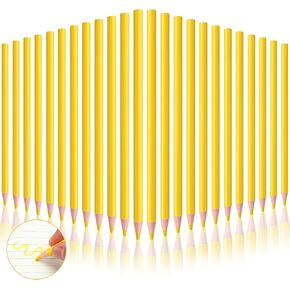 24 Pcs Yellow Grease Pencil Marking Pencil Bulk Wax Pencil Wooden Crayon Pencils for Bowling Marking Coloring on the Ball Surface Art Drawing Sketching Welding Marking Pencils