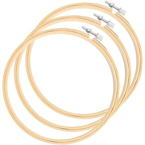 3 Pcs 8 Inch Wood Embroidery Hoops Cross Stitch Hoops Craft Sewing Hoops Embroidery Ring Frame Needlepoint Hoop Frame Hand Quilting Hoop Wall Hanging Embroidery Hoop