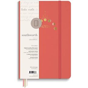 Southworth Medium Case Bound Journal, 5.5" x 8.25", Boho Mystical Pink, Premium 28 lb/105 gsm Paper, 160 Lined Sheets (91388)