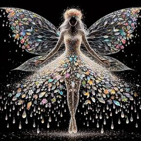 MOMDEDP Dancer Angel 5D Diamond Painting Kits for Adults Beginners,DIY Diamond Art Kit Full Round Drill,Paint by Diamonds Dot Gem Arts and Crafts Crystal Sets Home Wall Decor 12x12inch
