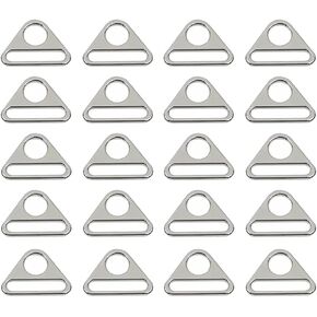 20 Pcs Triangle Metal Buckles String Bandage Connector Triangle D Rings Adjuster Triangle with bar Swivel Clip