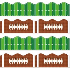 69Ft Football Bulletin Board Border Self Adhesive Sports Border Trim Football Field Pattern Bulletin Board Stickers for Office School Classroom Chalkboard Sports Party Decor