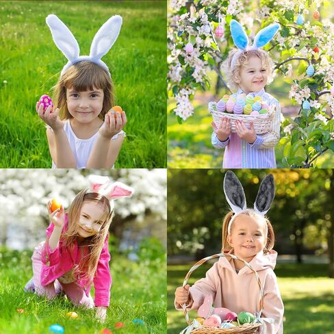 12 قطعة من عصابات الرأس على شكل أذن الأرنب من القطيفة اللطيفة على شكل أرنب على شكل أرنب عيد الفصح والهالوين in Kuwait