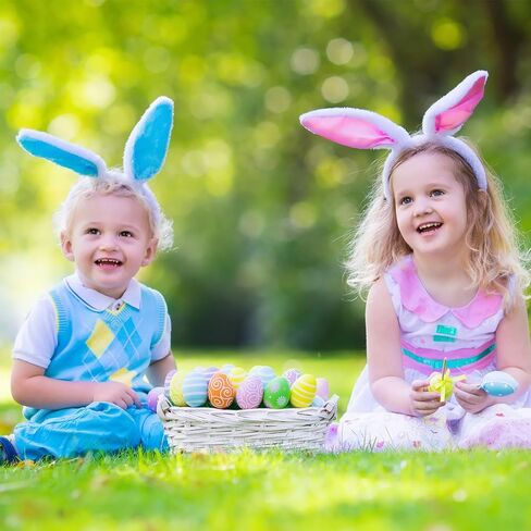 12 قطعة من عصابات الرأس على شكل أذن الأرنب من القطيفة اللطيفة على شكل أرنب على شكل أرنب عيد الفصح والهالوين in Kuwait