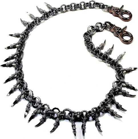 Double K Dragon Claw Symbol Biker Key Jean Wallet Chain (28") Silver Black CS79 in Saudi Arabia