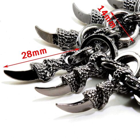 Double K Dragon Claw Symbol Biker Key Jean Wallet Chain (28") Silver Black CS79 in Saudi Arabia
