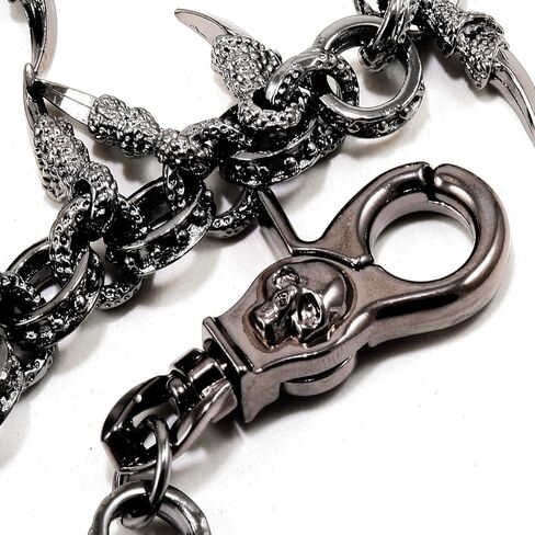 Double K Dragon Claw Symbol Biker Key Jean Wallet Chain (28") Silver Black CS79 in Saudi Arabia
