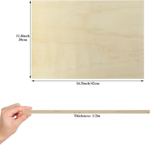 5 صفائح حزمة باسود للحرف اليدوية ، 12 × 16 × 1/2 بوصة 12 مم من أوراق الخشب الرقائقي الرفيع غير المكتم in Kuwait