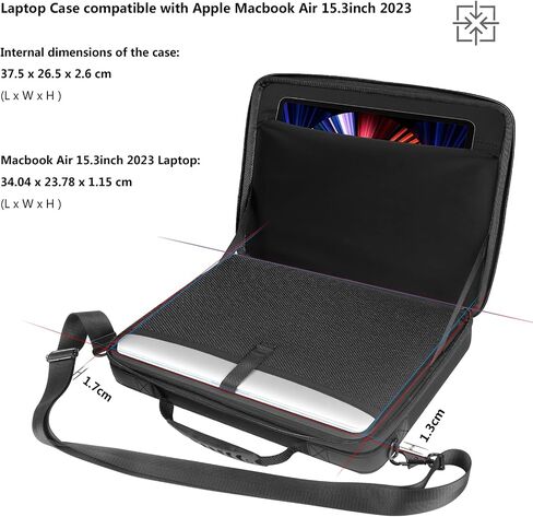 Smatree Hard Laptop Briefcase for 16inch Macbook Pro M4 2024/M3/M2 2023 A2141, 15.3inch MacBook Air 2024 M3/2023 M2, for 15.6 inch Samsung Galaxy Book4/HP Envy X360 15 Shoulder Bag, 11inch iPad Pro M4 in Saudi Arabia