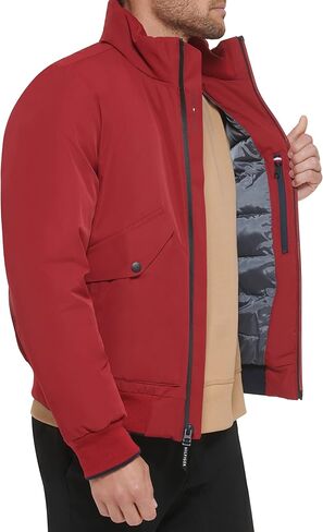 Tommy Hilfiger Men's Flex Stretch Performance Bomber, Olive, Small in Saudi Arabia