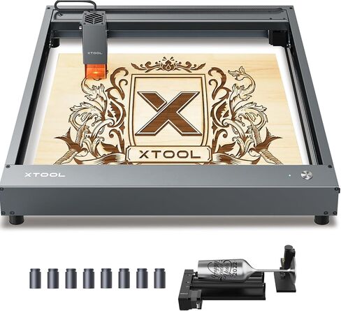 Xtool D1 5W ناتج ليزر نقش مع مرفق الدوار ، 5000 ميجاوات قاطع الليزر فائق الدقة ، آلة نقش بالليزر عالية الدقة ، نقاش الليزر للخشب والمعادن ، الورق ، الأكريليك ، الفئة 4 in Kuwait