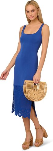 Adrianna Papell Women's Crochet Sheath Midi Dress in Saudi Arabia