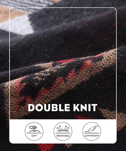Women's Travel Plaid Shawl Wraps Open Front Poncho Cape Warm Oversized Sweaters Casual Cardigan Shawls for Fall Winter,Series 03-Stars Diamonds in Kuwait