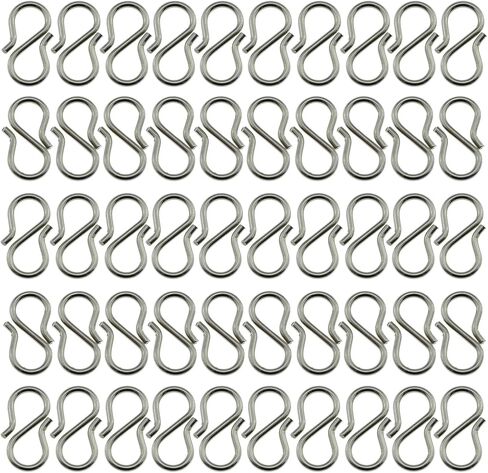 50pcs s - خطاف المشبك قلادة الموصل الموصل الفضة من الفولاذ المقاوم للصدأ مقفل لصنع الحرف الرائعة وصنع المجوهرات in Kuwait