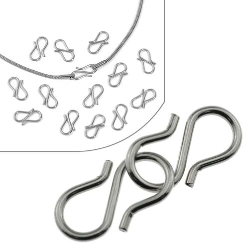 50pcs s - خطاف المشبك قلادة الموصل الموصل الفضة من الفولاذ المقاوم للصدأ مقفل لصنع الحرف الرائعة وصنع المجوهرات in Kuwait