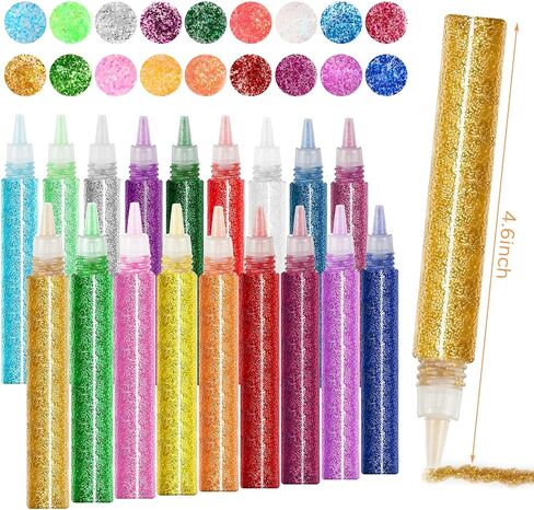 72 Pcs Glitter Glue Pens Bulk 18 Colors Crafts Pens Stick Glitter Glue for Crafts School Gifts Supplies for DIY Arts, Projects Scrapbooking, Cards(15 ml) in Saudi Arabia