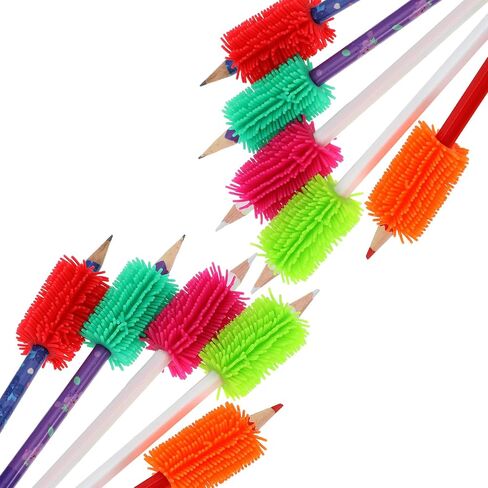 10pcs قبضة وسادة قلم رصاص للأطفال ، قبضة ناعمة قلم رصاص ملونة للأطفال بخط اليد القلم لمرحلة ما قبل المدرسة ، وكتابة مريحة التدريب على حركة القلم للأطفال البالغين in Kuwait