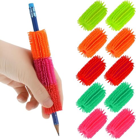 10pcs قبضة وسادة قلم رصاص للأطفال ، قبضة ناعمة قلم رصاص ملونة للأطفال بخط اليد القلم لمرحلة ما قبل المدرسة ، وكتابة مريحة التدريب على حركة القلم للأطفال البالغين in Kuwait