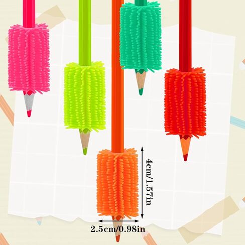 10pcs قبضة وسادة قلم رصاص للأطفال ، قبضة ناعمة قلم رصاص ملونة للأطفال بخط اليد القلم لمرحلة ما قبل المدرسة ، وكتابة مريحة التدريب على حركة القلم للأطفال البالغين in Kuwait