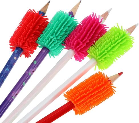 10pcs قبضة وسادة قلم رصاص للأطفال ، قبضة ناعمة قلم رصاص ملونة للأطفال بخط اليد القلم لمرحلة ما قبل المدرسة ، وكتابة مريحة التدريب على حركة القلم للأطفال البالغين in Kuwait