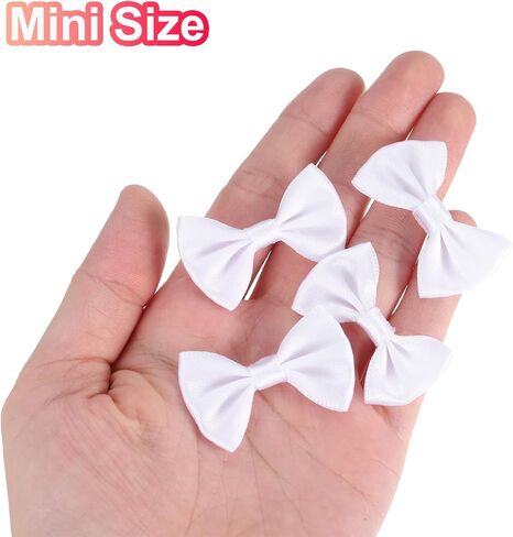 uxcell 200pcs Mini Tie Bows 1.5 Inch Small Tiny Bowknot, Light Grey Ribbon Bows for DIY Crafts, Sewing Appliques, Gifts Ornament, Scrapbooking, Belts, Hair Clips Decoration in Saudi Arabia
