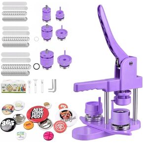 Mryitcal Button Maker Machine Multiple Sizes, 1''+1.25''+2.25'' Pin Maker Button Press Machine W/300 Sets Metal Pinback Button Making Supplies, Badge Button Machine for DIY Photo Badge, Party Favors