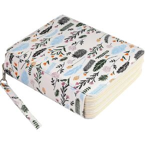 Lbxgap Portable Colored 124 Slots Pencil case Organizer with Printing Pattern for Watercolor Pens or Markers, Pencil Case Organizer for Artist