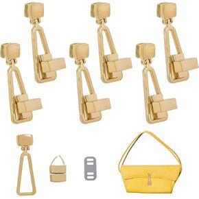 Framendino, 6 Pack Gold Turn Lock Clasp Triangle Metal Flip Purses Twist Fastener Clutches Closures Hardware for Bag Handbag DIY Craft