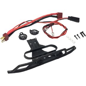 DYNWAVE Front Bumper with Headlights Crash Buffer Bumper DIY Repalce for 144010 144001 124017 124019 1:14 RC Car Accessories Parts