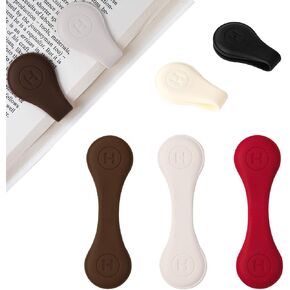 5 Pack Silicone Magnetic Bookmarks for Bookmarks Handmade Page Markers Double-Sided Magnetic Book Marker Clip for Women Students Teachers Book Lovers Reading Supplies (5 Colors (5 Pack))
