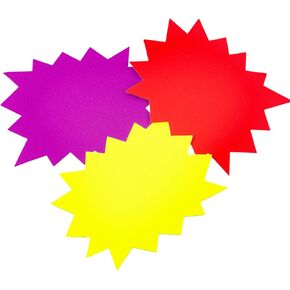 30 PCS STAR STAR Signs Paper ، 4.7 × 6.3 بوصة STARBURST علامات الفلورسنت النيون علامات فارغة النجوم بيع العلامات تجزئة العلامات لافتات الورق لمتجر البيع بالتجزئة ، وفضلات الحفلات ، علامة بيع المرآب وما إلى ذلك.