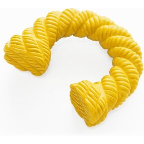 Dog Toys for Aggressive Chewers, Dog Toys for Medium Large Dogs, Dog Toys for Traning, Indestructible Dog Toy with Beef Flavor, Natural Rubber Horseshoe-Shaped Chew Toys (Yellow)