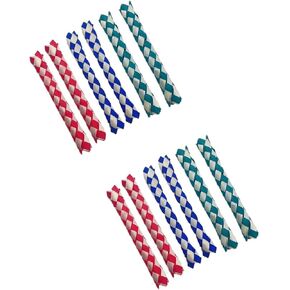 12Pcs Blue, Green and Red Classic Finger Traps Chinese Finger Trap Bamboo Chinese Bamboo Toys Birds Foraging Toy PET Bird Chew Toy Classic Party Toys for Adults Finger Puppets, Chinese Finger Trap