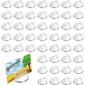 25 Pcs Translucent Card Stands, Plastic Card Holders Game Card Stands, Miniature Bases Clear Paper Board Clips for Table Numbers, Business Price Tags, Menus, Labels, Party, 1 Inch(25)