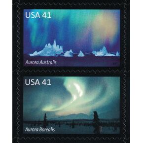 Polar Lights (Sheet of 20) 41 Cent US Postage Stamps 2007 Scott 4203-4204