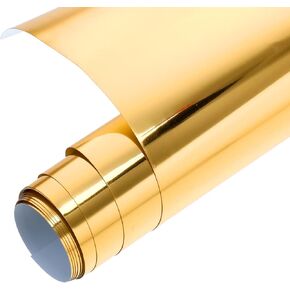Heat Transfer Vinyl Metallic Foil HTV, Soft Foil Gold HTV Heat Transfer Vinyl Roll, 12" X 5ft Gold HTV for DIY Clothing Design, Hot Vinyl DIY Design, T-Shirts, Shirts