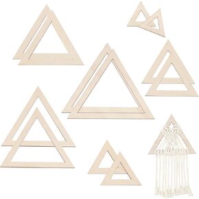 BENECREAT 12Pcs Triangle Macrame Frame Wood Hoop Rings Macrame Art Frame Weaving Macrame for DIY Craft Making Home Wall Hanging Wreath Decoration