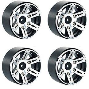 1:10 Scale RC Crawlers Metal Alloy 1.9 Inch Beadlock Wheel Rim with 6 Spokes for 1/10 RC Rock Crawler Axial SCX10 CC01 D90