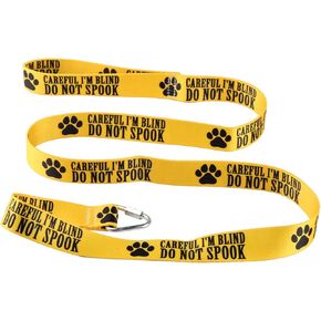 Visual Impairment Dog Leash Careful I'm Blind Do Not Spook Dog Leash Walking Training Dog Leashes Dog Owner Pet Lover Gift (Careful I'm Blind-YE)