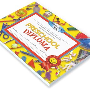 Hayes Preschool Diplomas, Customizable Award for Preschool Graduation, End of The Year Completion, Full-Color Glossy Finish, 8.5" x 11" - 30 Pack of Diplomas