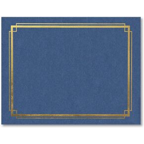 PaperDirect Blue Certificate Jackets - Pack of 50, 9.5 x 12, Gold Double Foil Border - Perfect for Diplomas, Employee Recognition, Volunteer Appreciation, Award Ceremonies, Birthdays - Made in USA