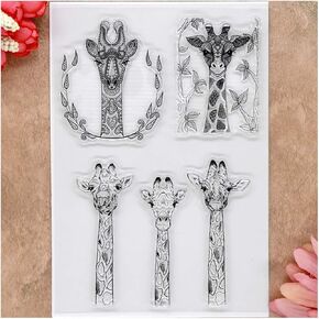 Kwan Crafts Giraffe Deer Clear Stamps for Card Making Decoration and DIY Scrapbooking