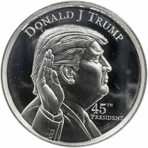 1 oz trump silver round in capsule display 45th