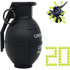 Toy-Hand Grenade for CS Battle Game, Tactical CS-Grenade with 20 Foam Ammo Fun Impact Pull Ring Grenade Toys Outdoor Sport for Age 14 Years Old and up and Adults