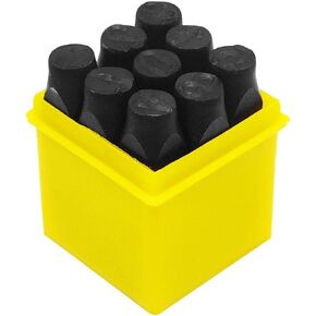 Mairuker Metal Number Stamps Set, 1/2" 12.5mm Dia. Digital 0 to 9, Steel Number Punch DIY Tool with Plastic Storage Case for Wood Leather Brass Aluminum Mild Steel Jewelry Craft Stamping, Black