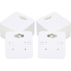 100 Pcs Earring Display Cards, 2" Earring Cards with Holes, 6 Holes Cardboard Jewelry Packaging Cards, Earring Holder Cards for Earrings Necklace Jewelry Display