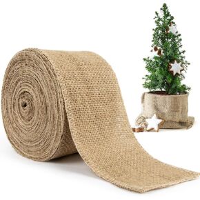 Burlap Ribbon - 10 Yards Thick Ribbon for Flower Bouquet Ribbons for Crafts Natural Burlap Fabric Burlap Roll for Wedding Decorations or Tree Ribbon Gift Wrapping Supplies(Wide:3 inch)